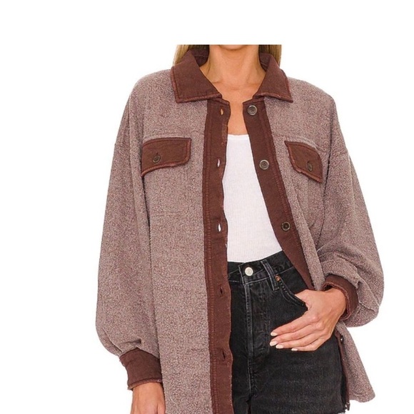 NWOT Free People Ruby Oversized Fleece Jacket Color: Date Night - Picture 5 of 7